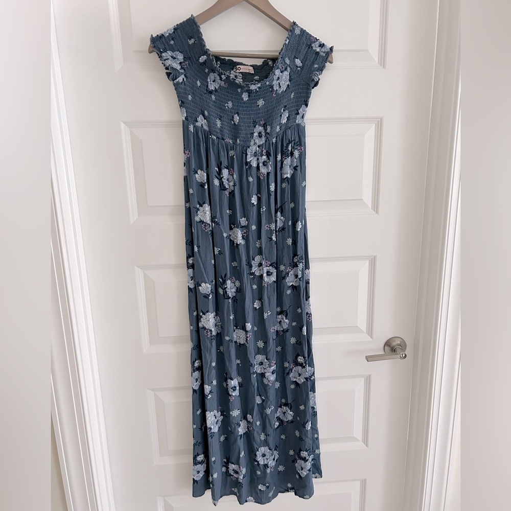 SO Maxi Dress Blue Gray Size S